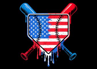 Baseball drip ice cream patriotic american flag png, baseball drip ice cream 4th of july png