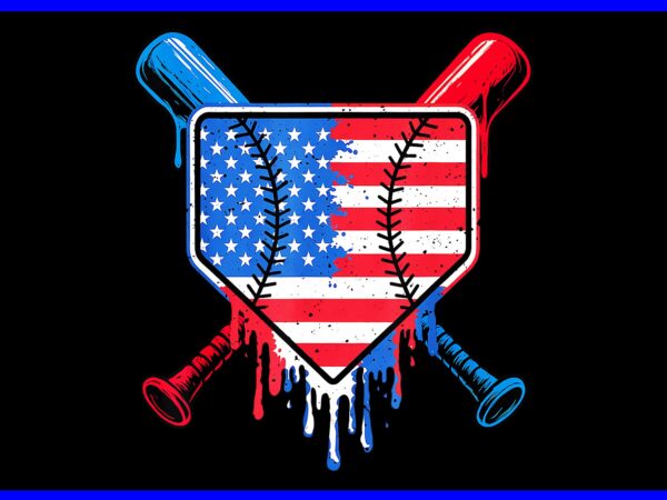 Baseball drip ice cream patriotic american flag png, baseball drip ice cream 4th of july png t shirt template