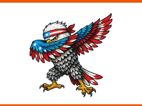 Eagle dabbing merica usa flag 4th of july png, eagle 4th of july png vector clipart