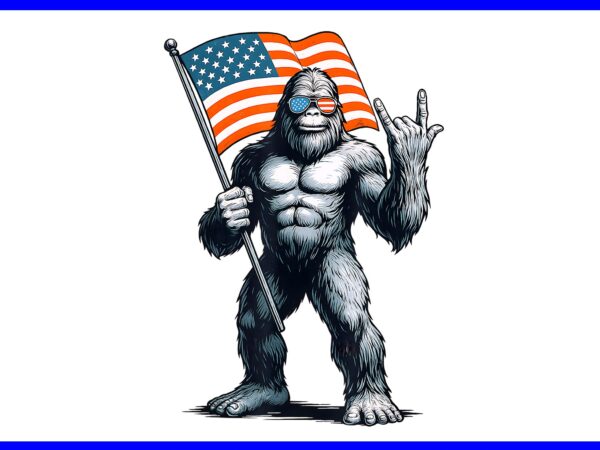 Bigfoot rock sasquatch 4th of july png, bigfoot 4th of july png t shirt template
