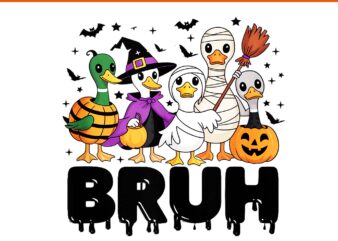 Bruh Honk Or Treat Goose Halloween PNG, Goose Spooky Halloween PNG