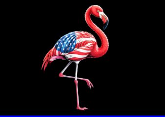 Flamingo 4th Of July American Flag Patriotic USA PNG, Flamingo 4th Of July PNG