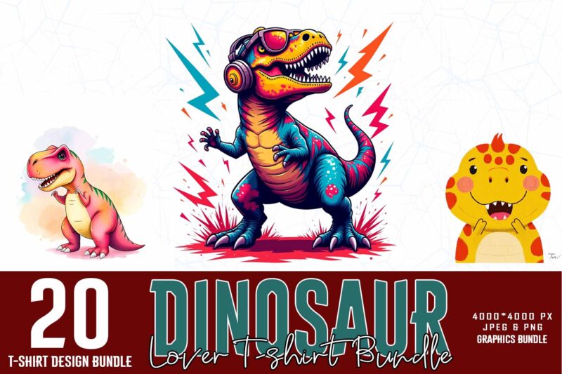 Trendy Retro Dinosaur Graphics t-shirt design SVG, jpeg & png design