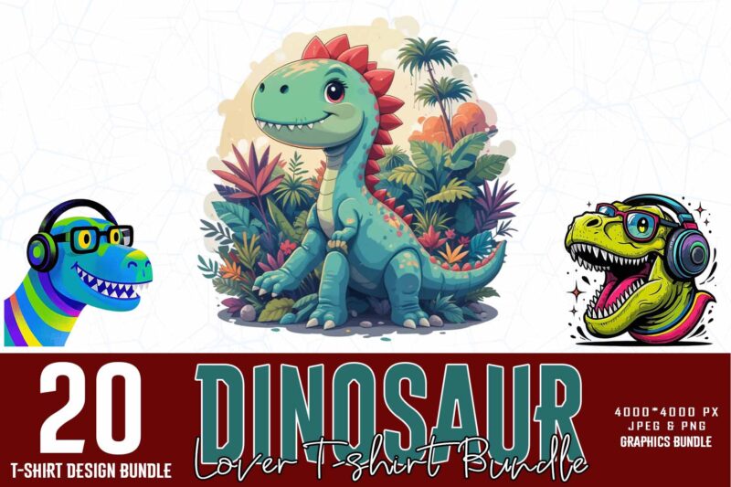 Trendy Retro Dinosaur Graphics t-shirt design jpeg & png designs