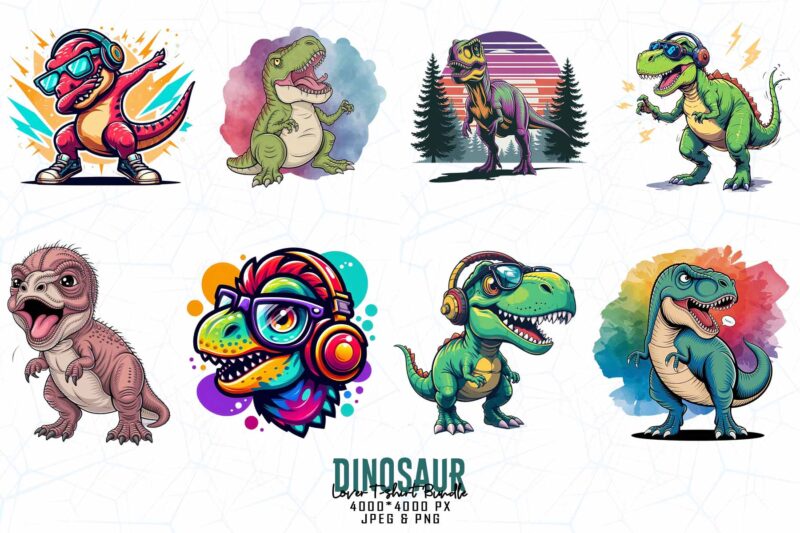 Trendy Retro Dinosaur t-shirt design – download instantly Retro Vintage Tee