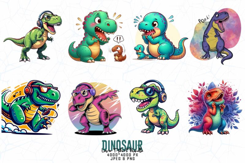 Trendy Retro Dinosaur t-shirt design – download instantly Retro Vintage Tee