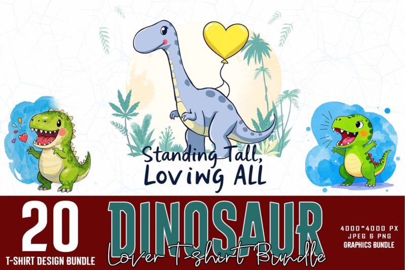 Colourful Vintage Dinosaur t-shirt design download instantly Retro Vintage T-shirt