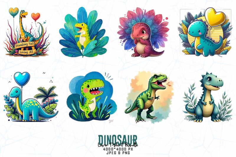 Vintage Dinosaur Lover t-shirt design – download instantly Retro Vintage Illustration