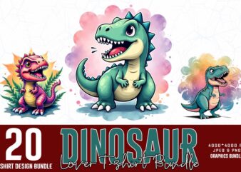 Trendy retro dinosaur t-shirt design – download instantly retro vintage tee illustration