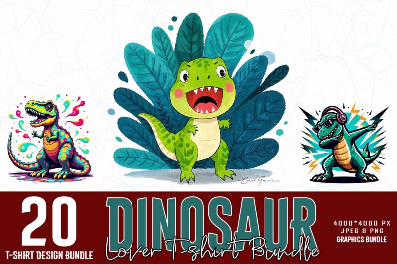 Vintage Dinosaur Lover t-shirt design – download instantly Retro Vintage Illustration