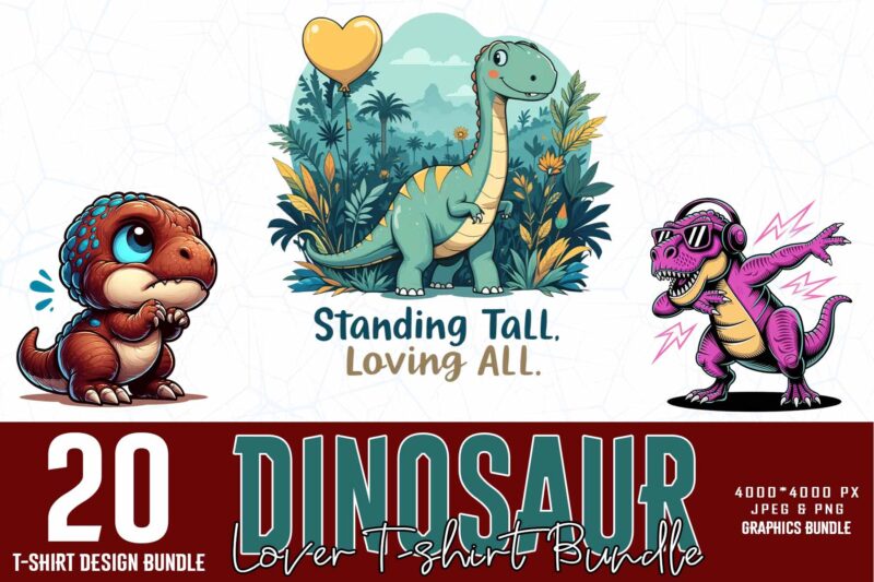 Colourful Vintage Dinosaur t-shirt design download instantly Retro Vintage T-shirt