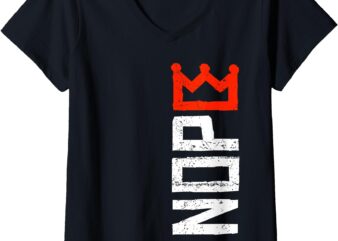 Womens Next No Kings Protest Sign V-Neck T-Shirt