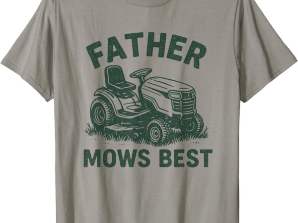 Father mows best retro t-shirt