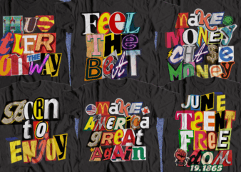 Trendy design unique ransom collage style t-shirt graphics for streetwear brands | 12 designs ransom note t-shirt design