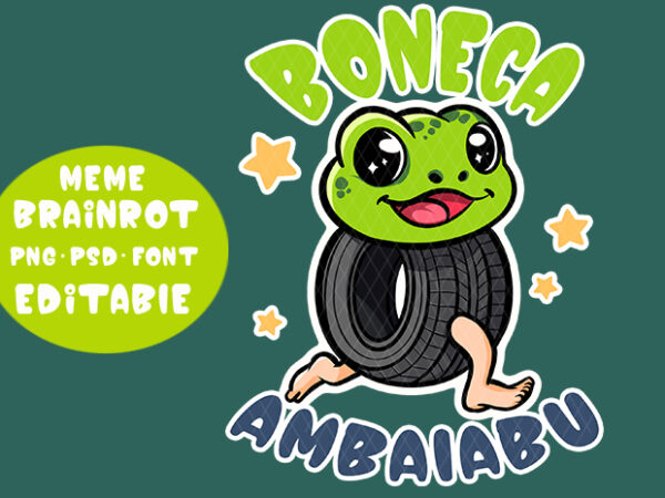 Hot trending brainrot meme, boneca ambalabu, funny, cute, clipart t-shirt design