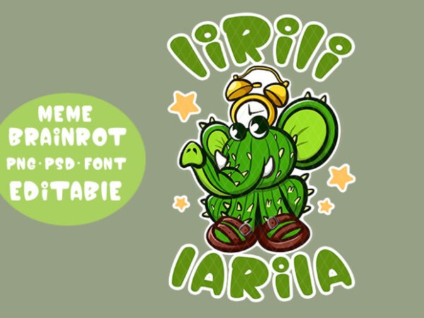 Hot trending brainrot meme,lirili larila, funny, cute, clipart t-shirt design