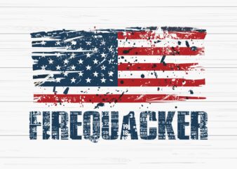 Firequacker USA – Funny Patriotic T-Shirt Design, Firequacker Flaming Duck – 4th of July T-Shirt Graphic