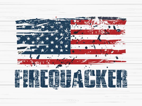 Firequacker usa – funny patriotic t-shirt design, firequacker flaming duck – 4th of july t-shirt graphic