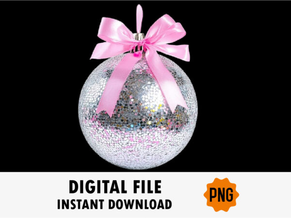 Coquette christmas png disco ball t shirt vector file