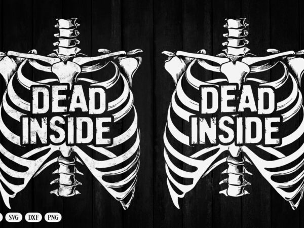 Dead inside skeleton rib cage graphic t-shirt