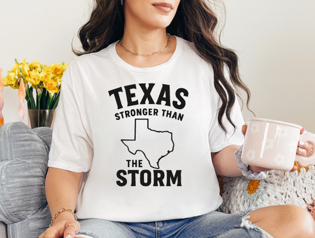 Texas Strong | Faith and Resilience Graphic Design, Texas State Shirt, Storm Recovery Apparel