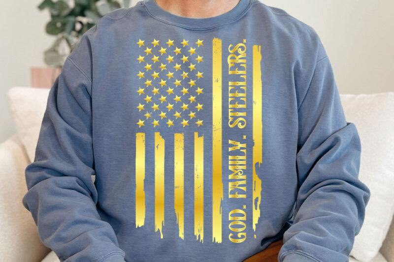 God Family Steelers Pro Us Flag Shirt Father’s Day Dad Gift T-Shirt