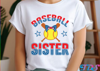Baseball Sister, 4th of July Design
