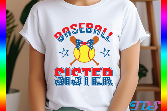 Baseball sister, 4th of july design Baseball sister, 4th of july design