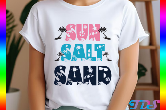 Sun salt sand, retro summer png file t shirt template vector Sun salt sand, retro summer png file t shirt template vector