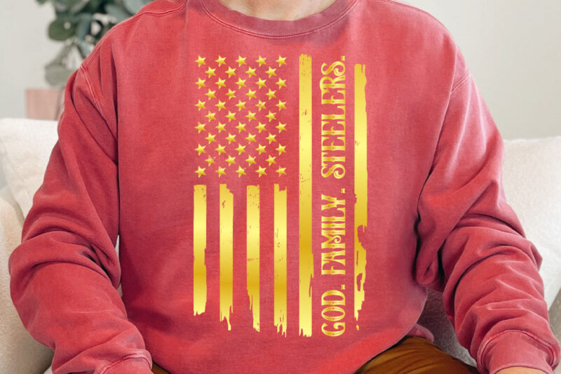 God Family Steelers Pro Us Flag Shirt Father’s Day Dad Gift T-Shirt