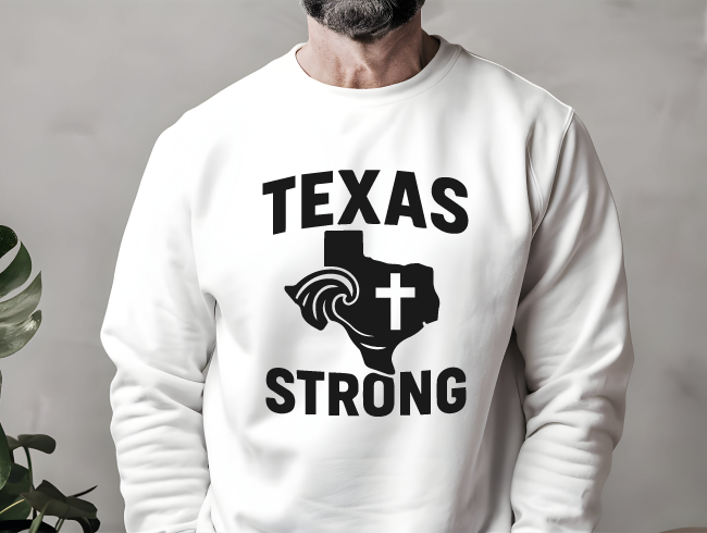 Texas Strong | Faith and Resilience Graphic Design, Texas State Shirt, Storm Recovery Apparel