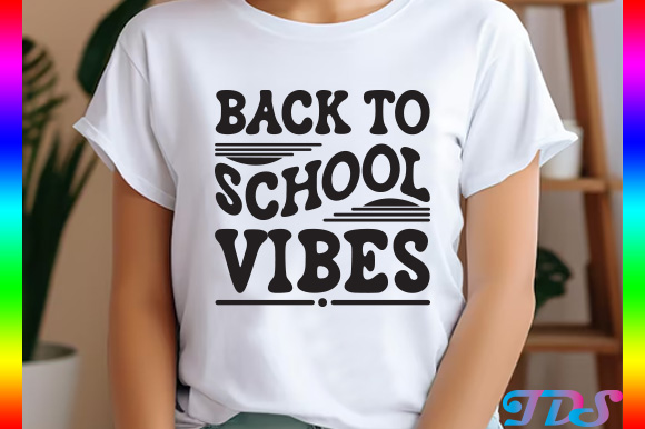 Back to school vibes, retro wavy design