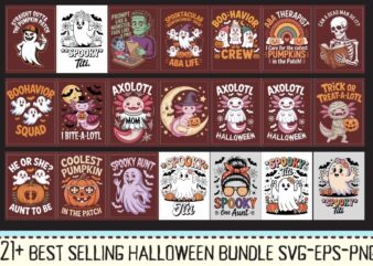 21+ Best Selling Halloween T-Shirt Bundle | Spooky SVG PNG EPS Designs
