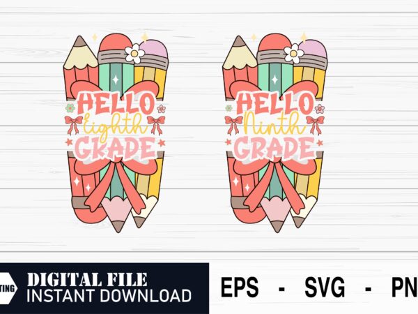 Back to school transition bundle, class of 2029 & 2028 design, middle to high school combo shirt, hello 8th and 9th grade