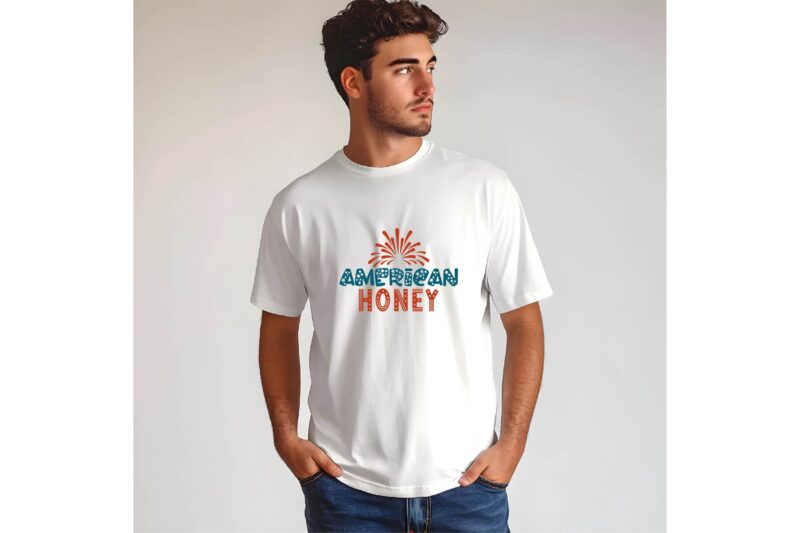 American Honey – Sweet Southern T-Shirt Design, Vintage Country Girl Graphic Tee, Southern Charm Patriotic Shirt