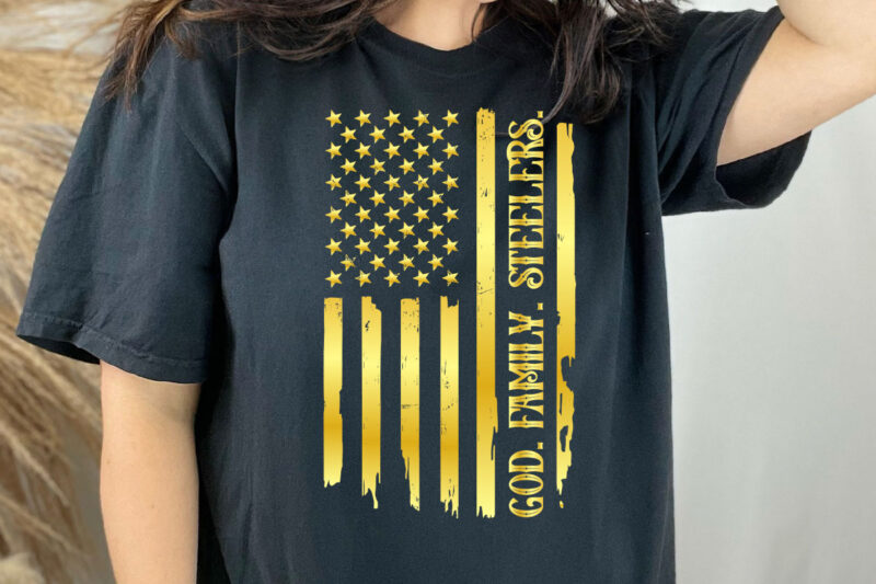 God Family Steelers Pro Us Flag Shirt Father’s Day Dad Gift T-Shirt
