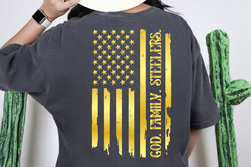 God Family Steelers Pro Us Flag Shirt Father’s Day Dad Gift T-Shirt