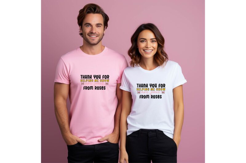 Thank You for Helping Me Grow – Teacher SVG with Roses, Floral SVG Gift Design for Teachers, Rose Design for Teacher Appreciation