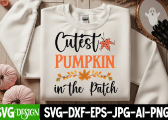 Cutest Pumpkin in the Patch T-Shirt Design, Cutest Pumpkin in the Patch Vector T-Shirt Design, Welcome Autumn T-Shirt Design, Welcome Autumn