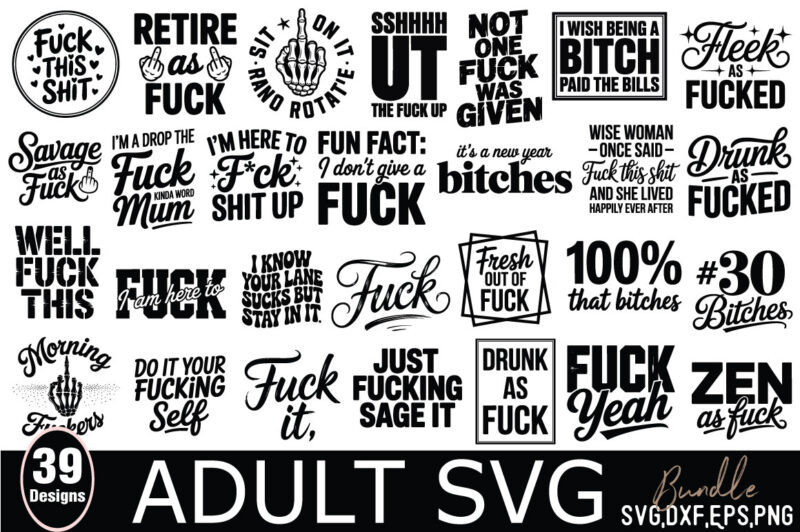 Adult T-shirt Bundle Adult SVG Bundle
