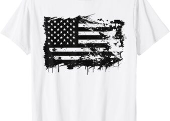 America Barbed Wire American Flag USA Flag Patriotic Vintage T-Shirt