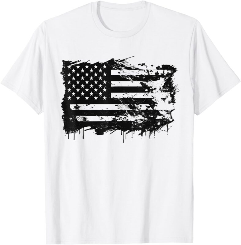 America Barbed Wire American Flag USA Flag Patriotic Vintage T-Shirt
