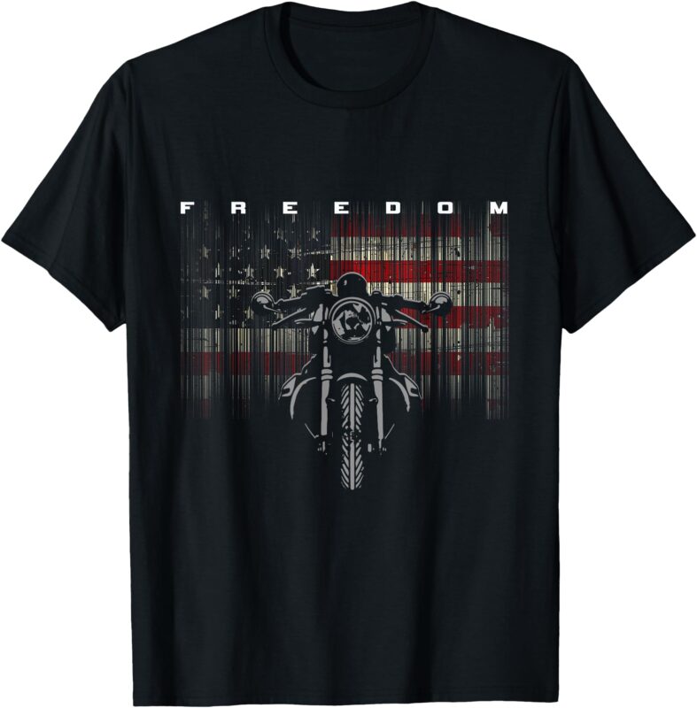 American Flag Motorcycle T-Shirt
