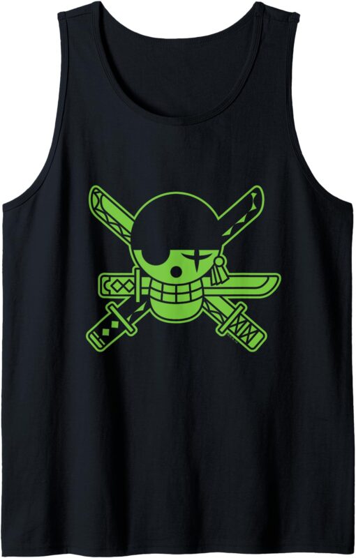 Anime Green Roronoa Zoro Jolly Roger Tank Top