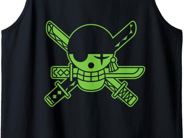 Anime green roronoa zoro jolly roger tank top t shirt vector