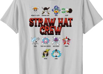 Anime Straw Hat Crew Jolly Roger Logos T-Shirt