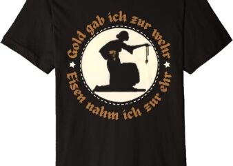 Antique Vintage German Gold Emblem Silhouette Quote Premium T-Shirt