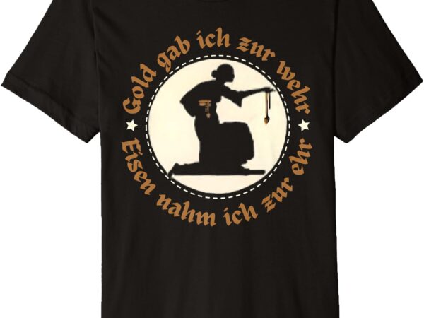Antique vintage german gold emblem silhouette quote premium t-shirt