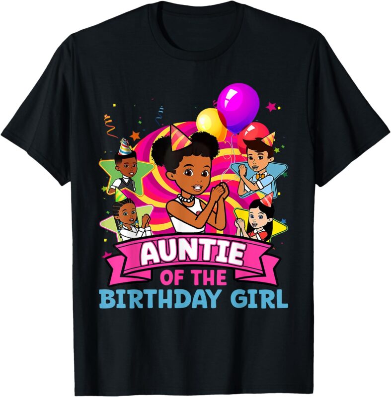 Auntie the Birthday Girl Party Pink Doll Family Decorations T-Shirt
