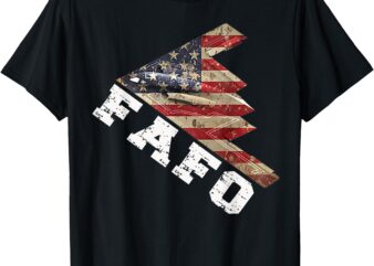 B-2 Bomber FAFO Military Stealth Airplane American Flag T-Shirt